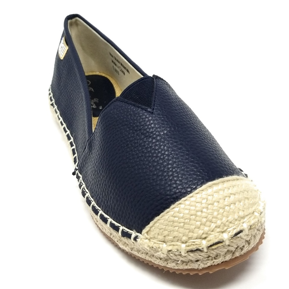 Women's Flat Loafer Espadrilles, E-2815, Navy - Picture 2 of 5